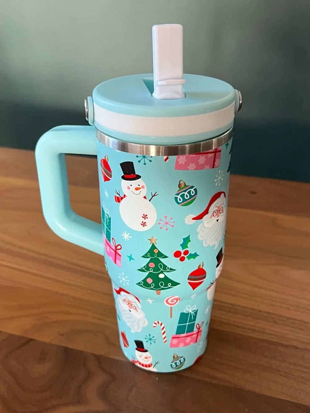 NEW Ashland 20oz Holiday Aqua Stainless Steel Insulated Tumbler with Handle